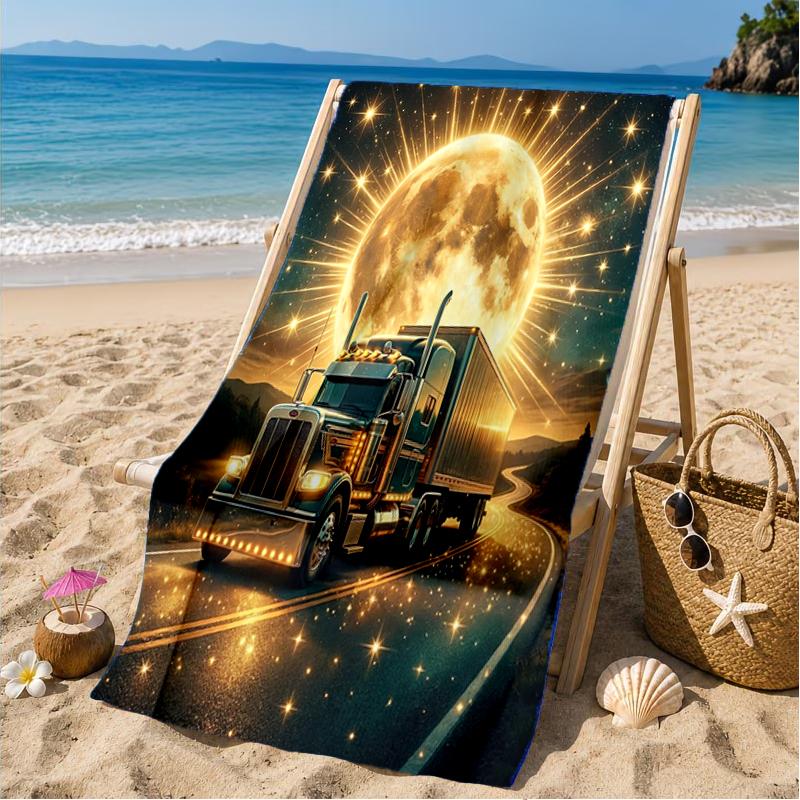 Thunder Truck Journey Beach Towel, Microfiber Beach Towel, Perfect For Pool, Beach, Travel, Home Decor Beach Party Fan gifts