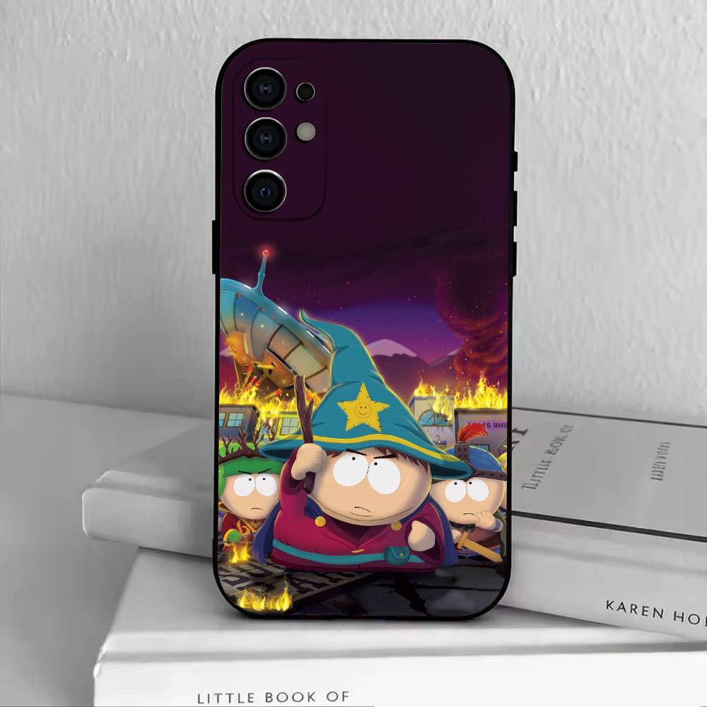C-Мультяшный S-Саус Парк Чехол для телефона для Samsung S25,S24,S21,S22,S23,S30,Ultra,S20,Plus,Fe,Lite,Note,10,Черный чехол