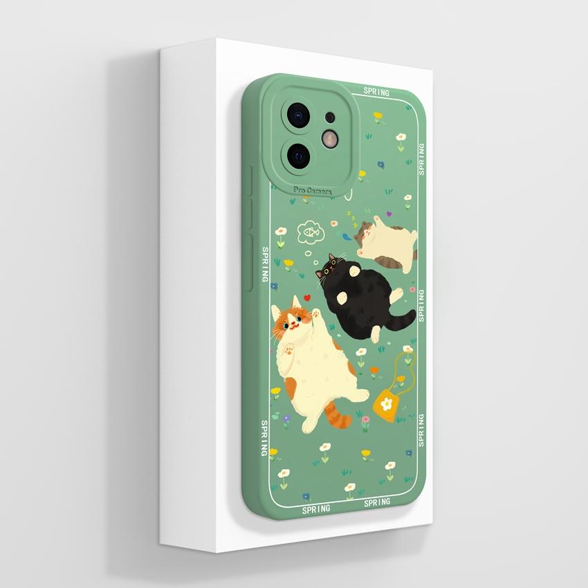 Для iPhone 12 11 XR 6 7 8 Plus Mini Pro Max Чехлы для телефонов Милые плюшевые узоры с кроликами Жидкий силикон Пылезащитная защита Мягкая задняя крышка Для чехла iPhone