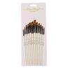 Set of 12 Pcs Nylon Hair Paint Brush Artist Painting Slant Tip White Handle
