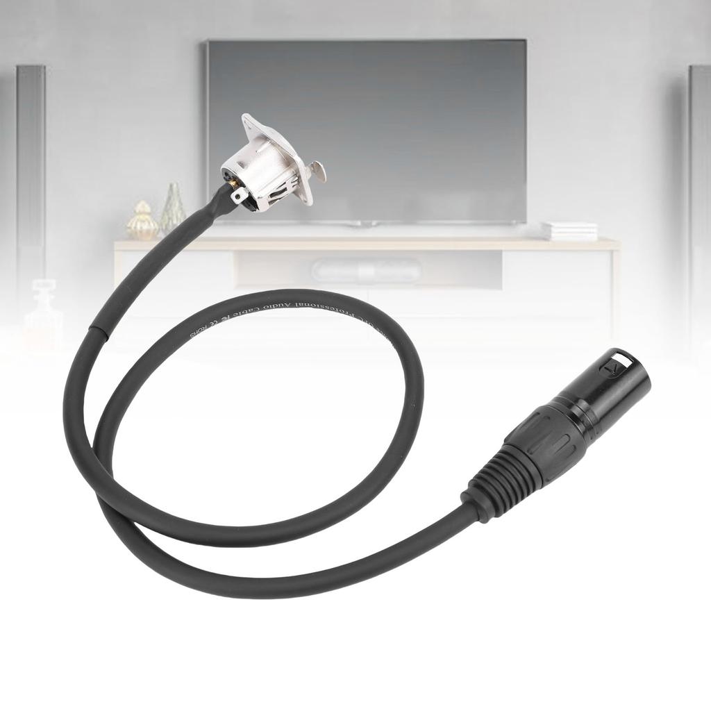 2 Pcs XLR Pass Through Cable No Solder D Type XLR Cable Mic Feed Pass Thru Converter for Stage Box Patch Panel Floor Box