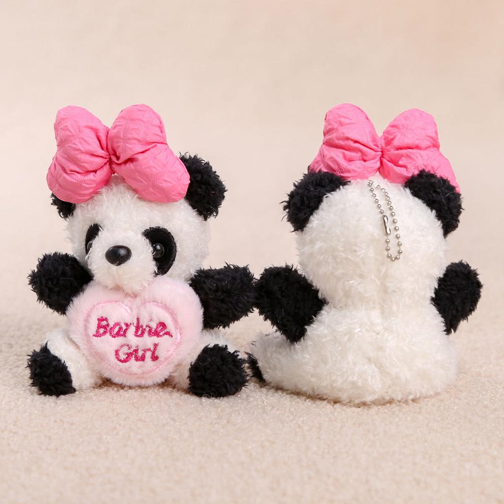 Bow love panda doll cute doll doll pendant girl bag pendant plush toy keychain
