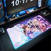 Коврик для мыши Yae Miko Genshin Impact Игровой RGB-коврик для мыши Печать на заказ Клавиатура с подсветкой Девушка-геймер XXL Коврик для ноутбука Настольные коврики Deskpad