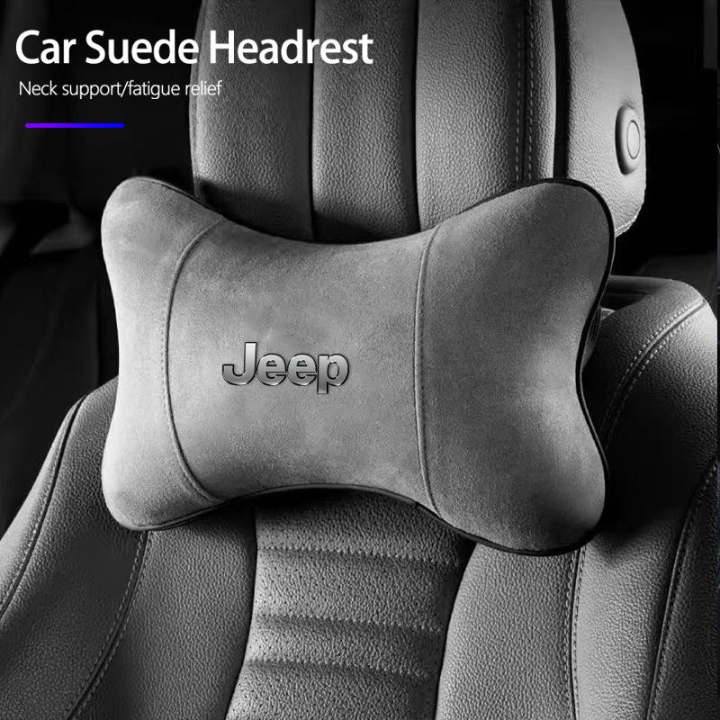 Car Headrest Memory Foam Neck Pillow Auto Accessories For Jeep Wrangler Grand Cherokee Compass Wagoneer Gladiator Avenger Willys AKT1