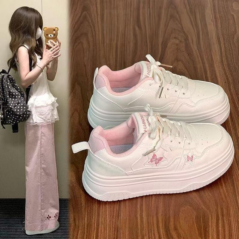 Вышивка Женские Новые Весенние Туфли на липучке Кожаные Студенческие Универсальные Туфли на плоской подошве Белые туфли