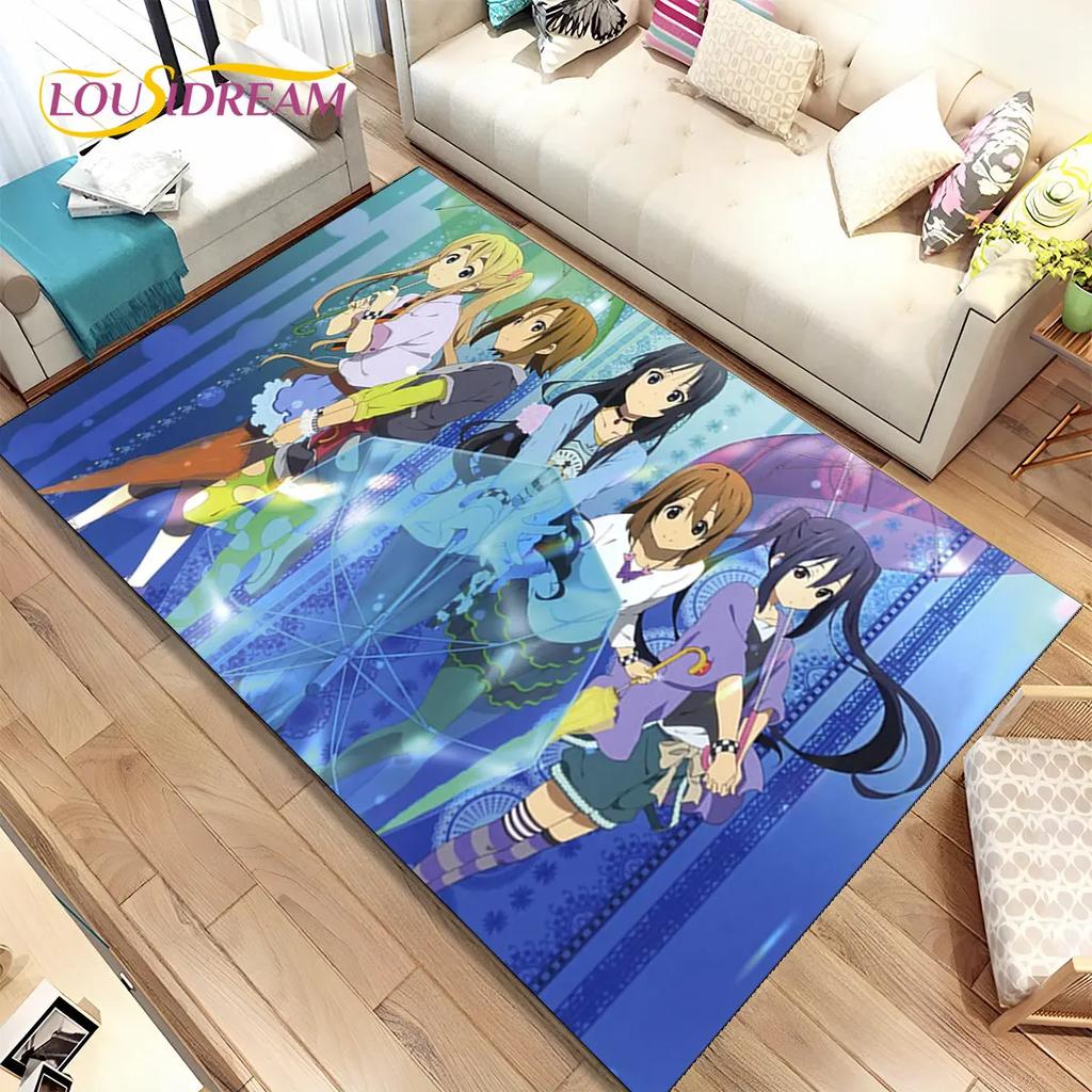K-ON мультфильм милый ковер в стиле Лолиты Kawaii для девочек, ковер для гостиной, спальни, дивана, коврик для украшения, нескользящий напольный коврик 3D