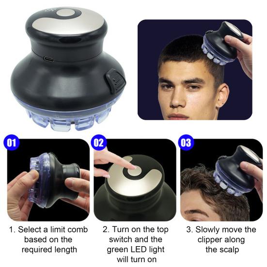 Electric Hair Clipper LED Display Rechargeable Cordless Hair Trimmer for Men 360 Degrees Flexible Cutter Self-Haircut Shortcut Kit