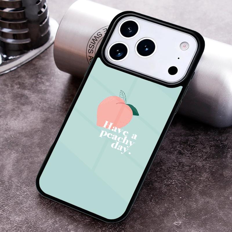 Чехол для телефона с персиковым узором «Розовые персики» для iPhone 17 16 15 Pro Max Air 14 13 12 11 Plus Ударопрочный чехол Capa Cover