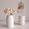 Ins White Ceramic Vase Room Decor Modern Ceramic Flowers Bottle Decorative Aesthetic Flowers Vase Wedding Home Decoration