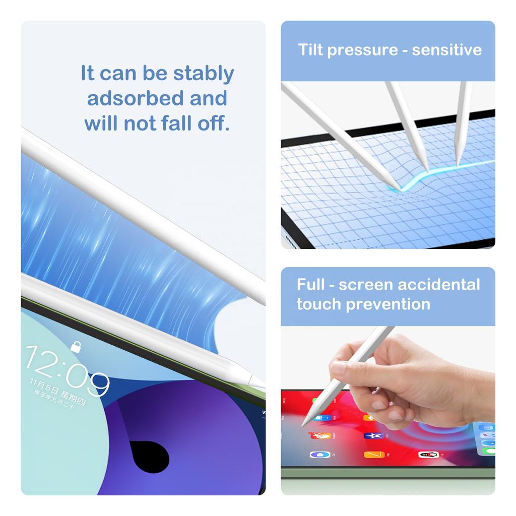 Factory Popular Stylus for IPad 2018-2024 Pen for Apple Pencil Magnetic Palm Rejection Touch Pencil Charge Drawing Writing Pen