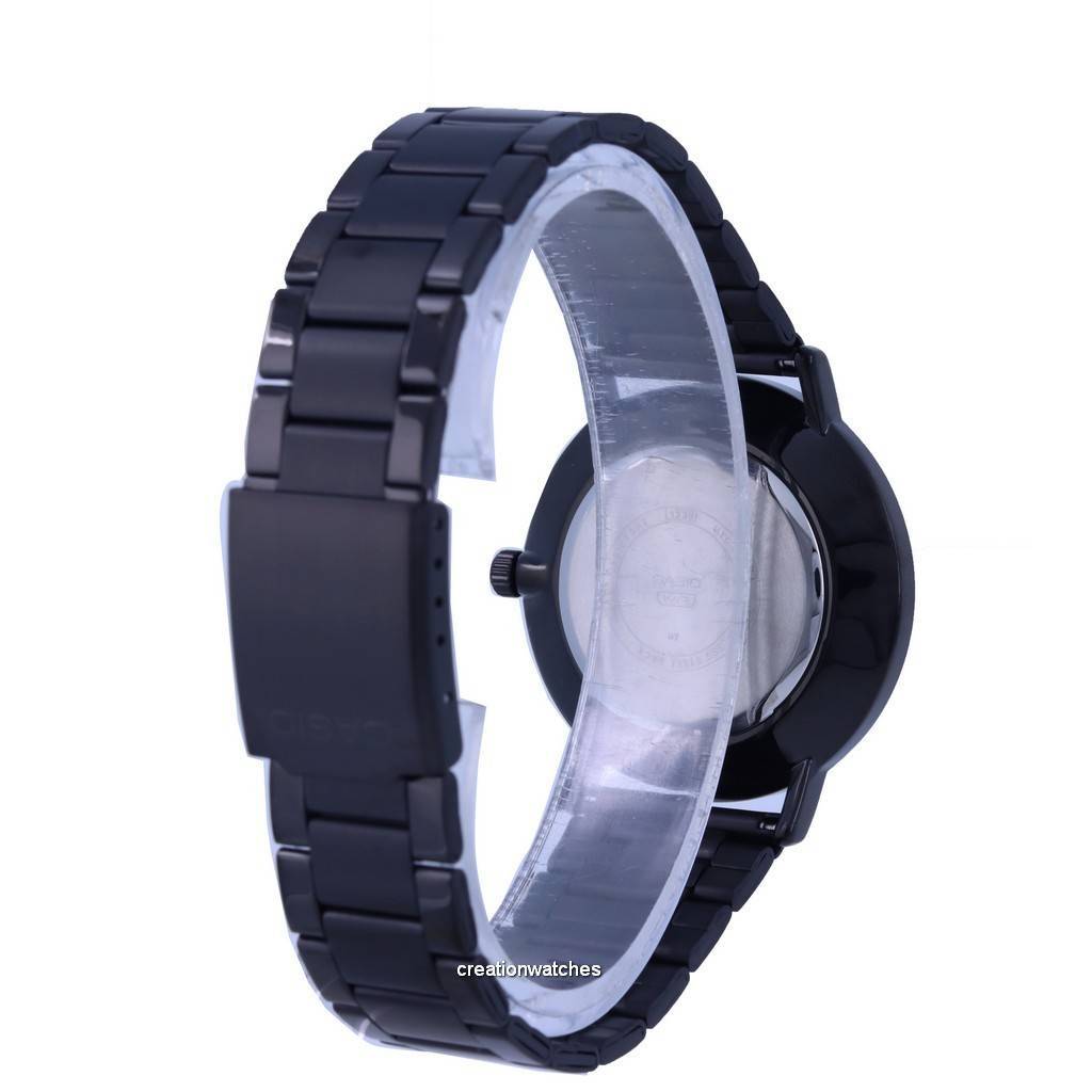 Casio Аналоговые мужские часы из нержавеющей стали с черным циферблатом MTP-VT01B-1B MTPVT01B-1B