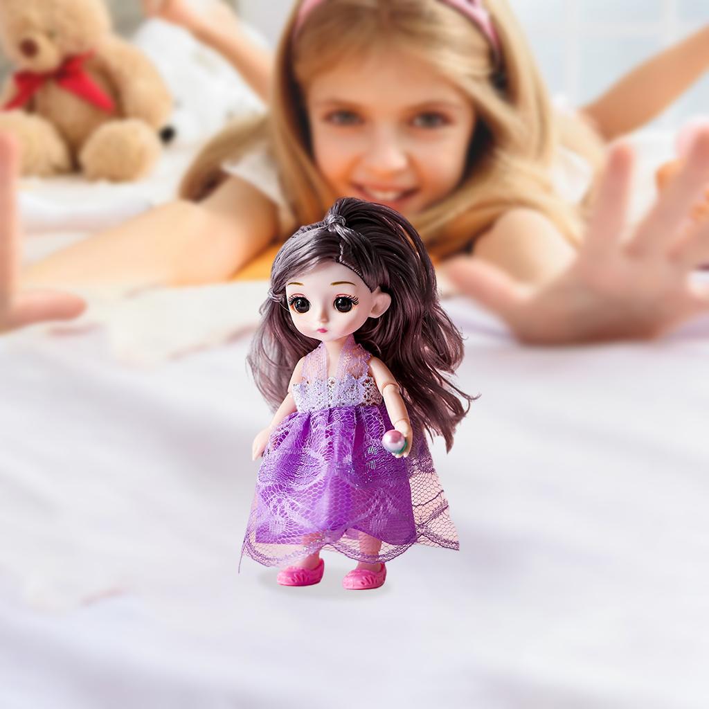 Симпатичная кукла BJD с 13 суставами, 16 см, 1/12, платье и обувь, игрушка для девочек, подарок A