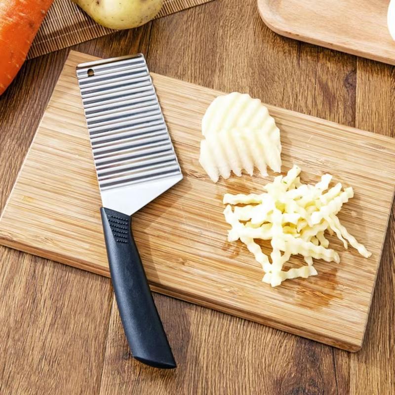 Нож для нарезки картофеля фри из нержавеющей стали, нож для нарезки картофеля, овощей, фруктов, волнистый нож, измельчитель, инструмент для нарезки картофеля фри