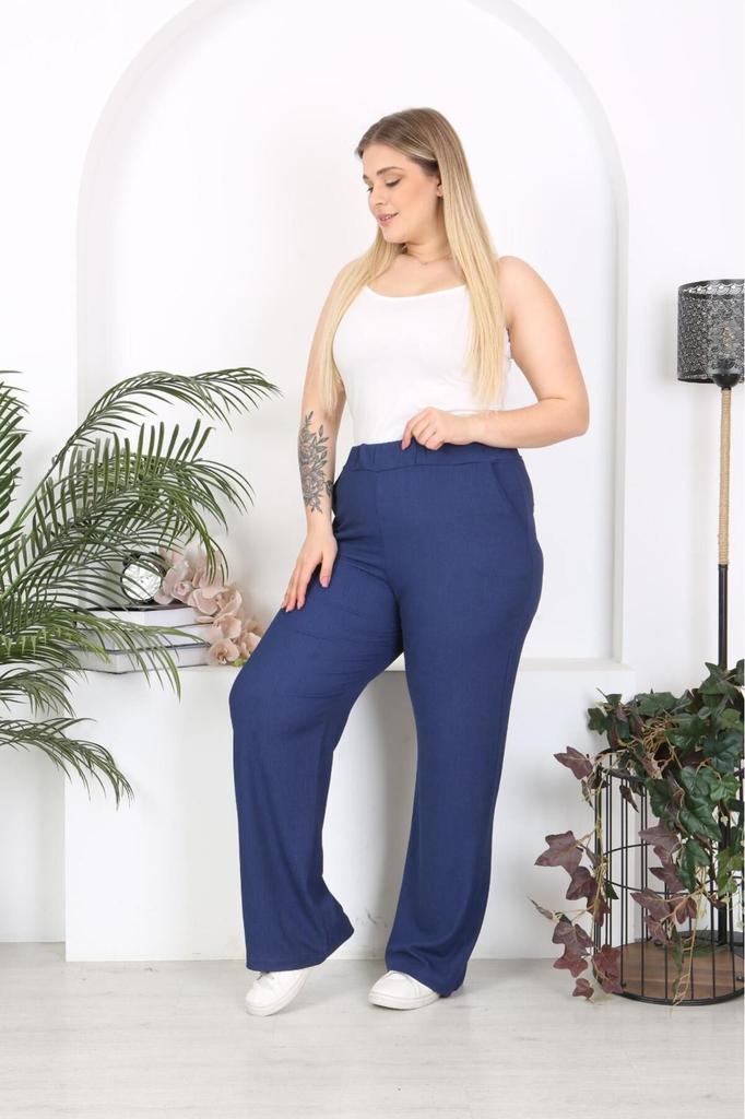 Женские брюки больших размеров, черные свободные брюки из ткани с рюшами