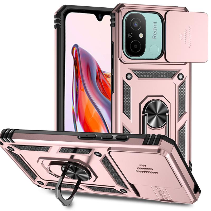 Для Xiaomi Redmi 12C 4G Чехол Броня Противоударный Сдвижная Крышка Объектива Для Redmi12C 12C 12 C Магнитный Автомобильный Держатель Кольцо Чехол Для Redmy 12C