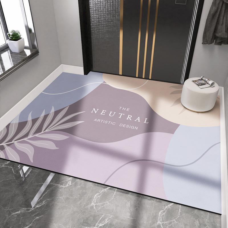 Коврик для входной двери из ПВХ-кожи для гостиной, коврик для входной двери, впитывающий коврик для ванной, ковер для прихожей на полу