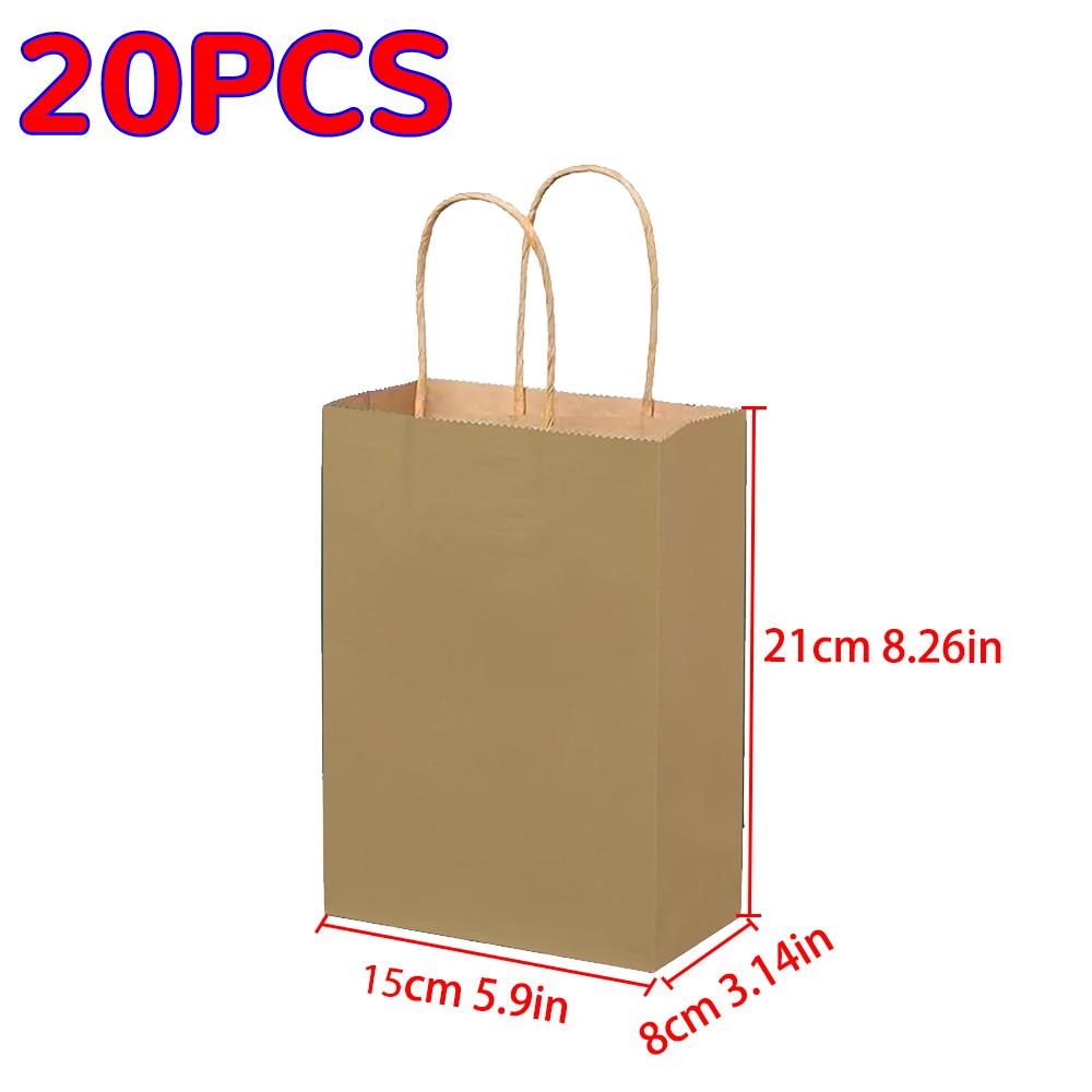 Kraft Bag Paper Gift Bags Reusable Grocery Shopping Bags for Packaing Craft Gifts Wedding Business Retail Party Bags