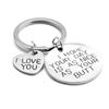 Chaohang Heart-Shaped Stainless Steel Engraved Couple Keychain Gift