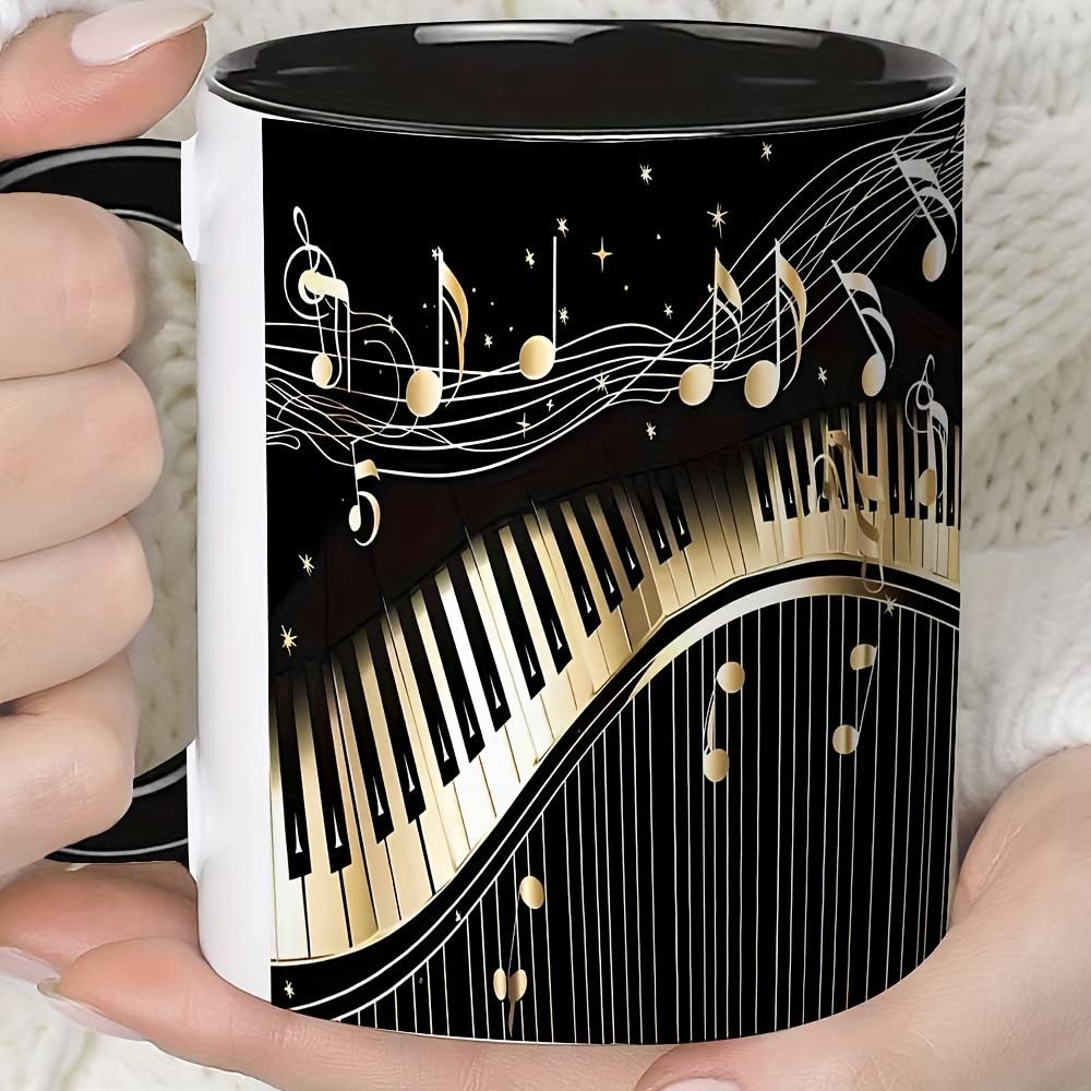 Керамическая кружка для кофе с пианино, кружка для питья, подарок