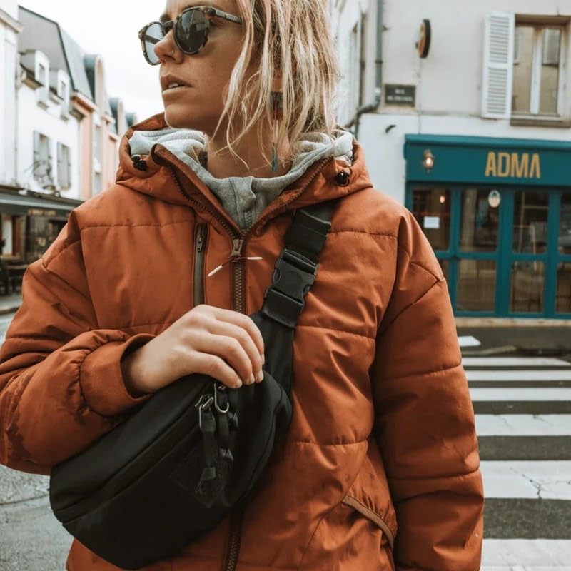 EVERGOODS CAS2 Civic Access Sling 2L Solution Black, Компактная дорожная сумка-слинг для мужчин, Легкая наплечная сумка, Подарок на День отца