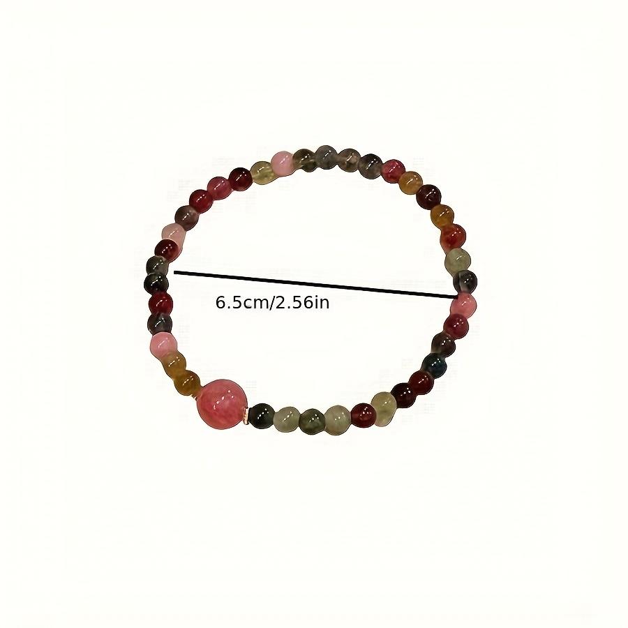 1 шт. Розовый браслет из бусин, Богемный стиль, Плетеный вручную аксессуар из бусин, Браслет в новом китайском стиле с высокой модой, Подходит для сочетания