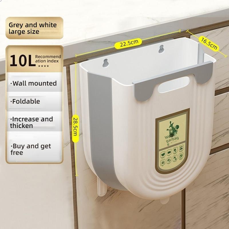 New Kitchen Hanging Folding Trash Can Cabinet High Quality Plastic Creative Hanging Trash Can Space Saving Hanging Waste Bin