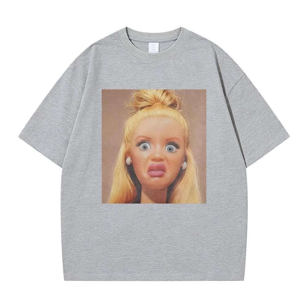 Hot Funny Disgusting Doll Meme Graphic Tshirt Unisexs Womens High Quality Cotton T Shirts Unisex Oversized Short Sleeve Tshirts