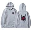 Мужская толстовка с капюшоном Street Fashion Deep Red Spider Print Sweatshirt Brushed Fleece Женская повседневная свободная толстовка с капюшоном