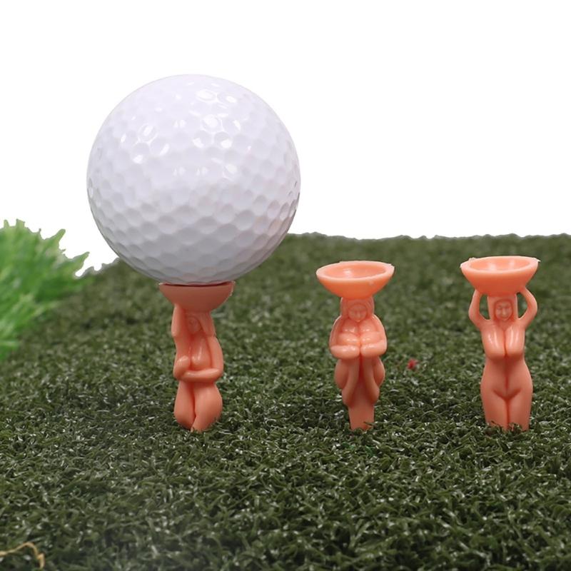 10Pcs Plastic Golf Balls Holder Funny Nude Lady Golf Tees Practice Training Tees for Men Women Golfer Game Training