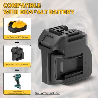 ALASICKA Адаптер-переходник 2 в 1 для 2 аккумуляторов Dewalt 20V Li-ion для работы с аккумуляторными инструментами Makita 18V