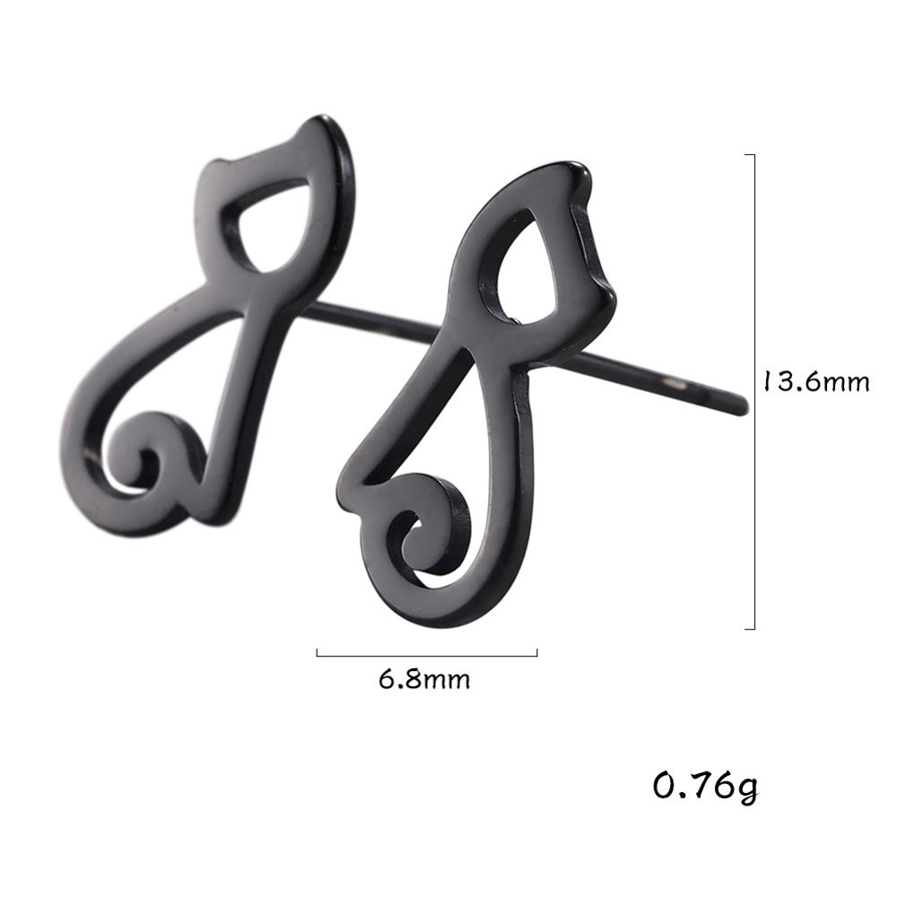 Xiaomi Skyrim Cute Animal Stud Earrings Flamingo Hedgehog Deer Chihuahua Rhinoceros Cat Fish Dog Paw Black Stainless Steel Earring Gift