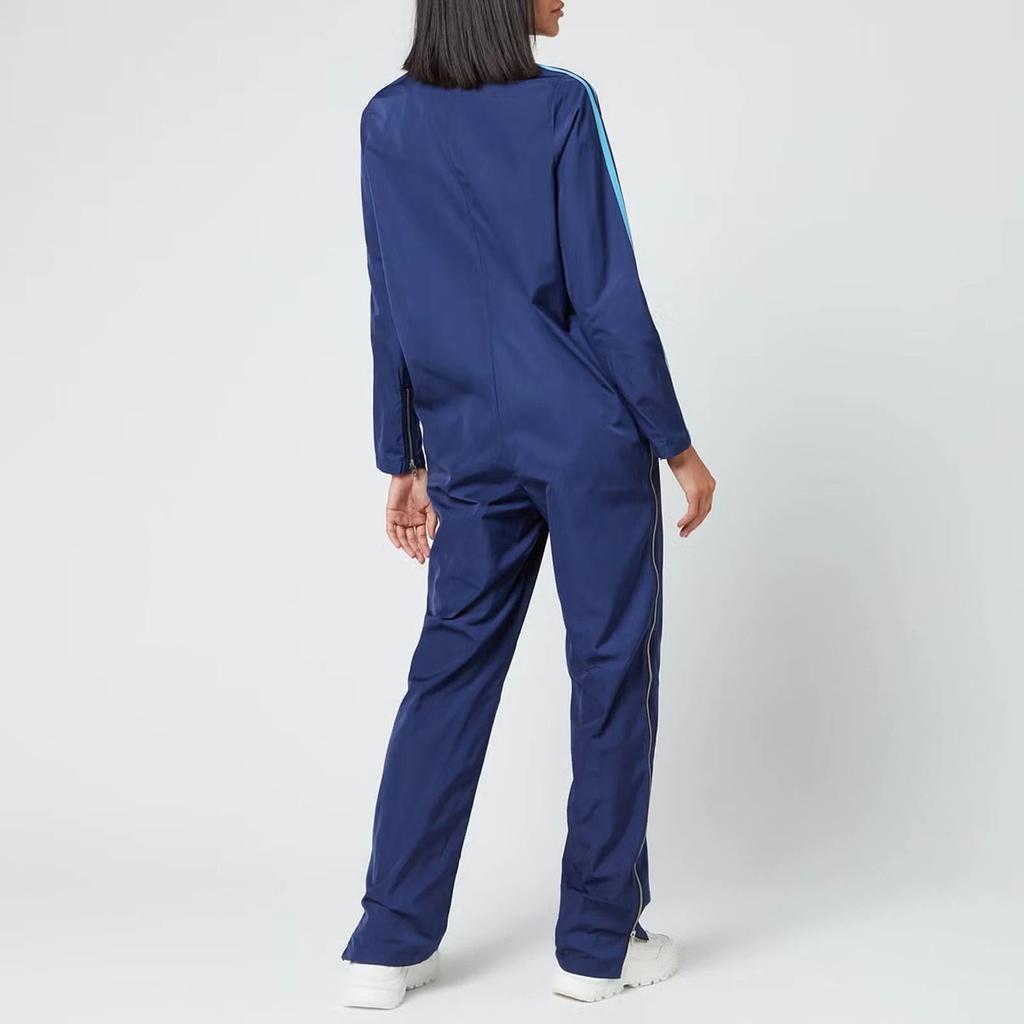 adidas X Lotta Volkova Полосатый удобный повседневный комбинезон на молнии для женщин, темно-синий GE5842