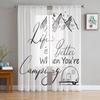 Кемпинг Camper Mountain Stars Moon White Tulle Curtain Voile Transparent для спальни, гостиной, кухни, прозрачные оконные занавески