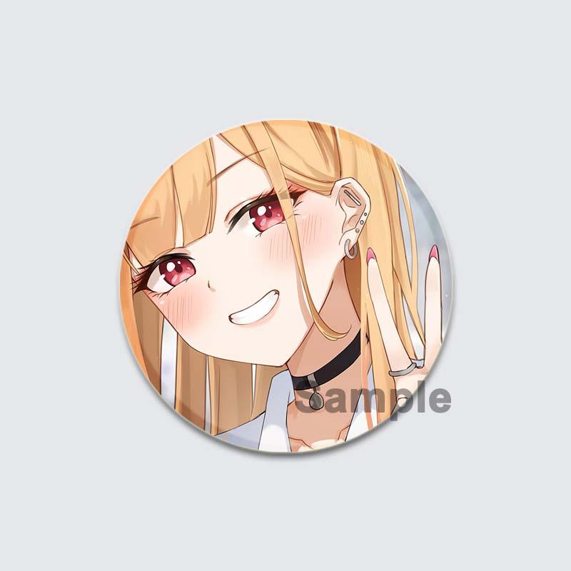 32/44/58mm Cute Cartoon My Dress Up Darling Pins Round Handmade Brooches for Backpack Cothes Accessories Anime Collection Badge Decoration