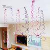 6Pcs Spiral Pendant Party Streamers Hanging Plastic Streamer Spiral Pendant Twin Tail Party Ceiling Foil Swirl Decorations