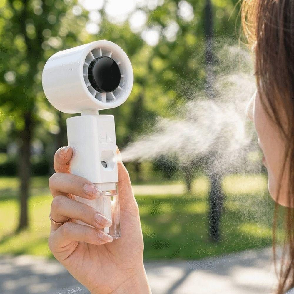 Strong Wind Foldable Small Fan USB Rechargeable Water Spray Mist Fan Personal Use