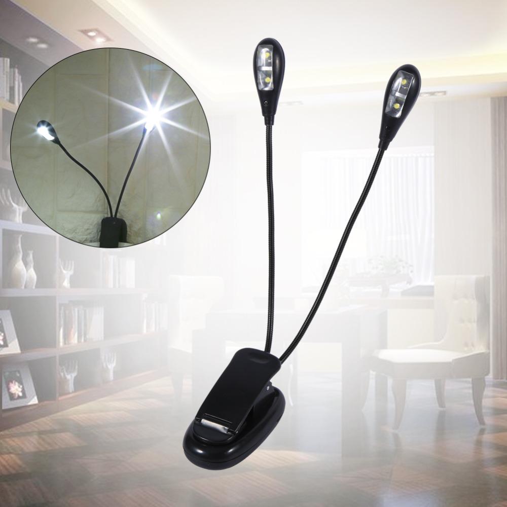 2 Pack USB Battery Operated Book Light Clip On Design Reading Tablet Lamp  For Piano Player