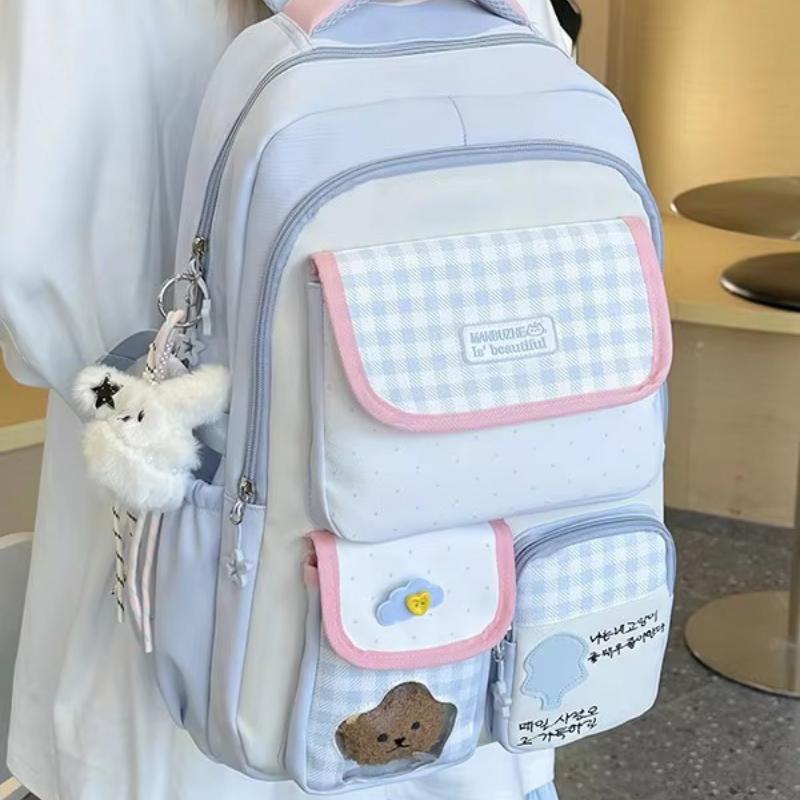 Korean College Style Backpack Large Capacity Weight Reduction Double Shoulder Bag for Junior and Primary School Girls School Bag