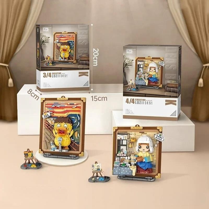 Loz Blocks Веселые Творческие 3D Рисование Кошка Образовательные Строительные Кирпичики Арт Игрушки Для Девочки Подарок Новогодний Подарок Рождество Санта