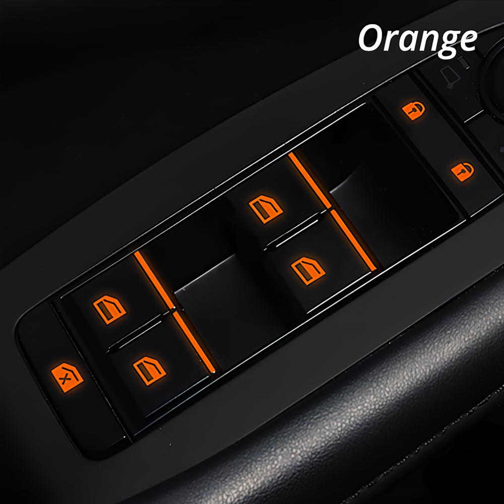 1/2 шт., автомобильный стайлинг, светящиеся наклейки на переключатель окна, ночная светящаяся кнопка, автонаклейки, универсальные, зеленые, оранжевые, синие