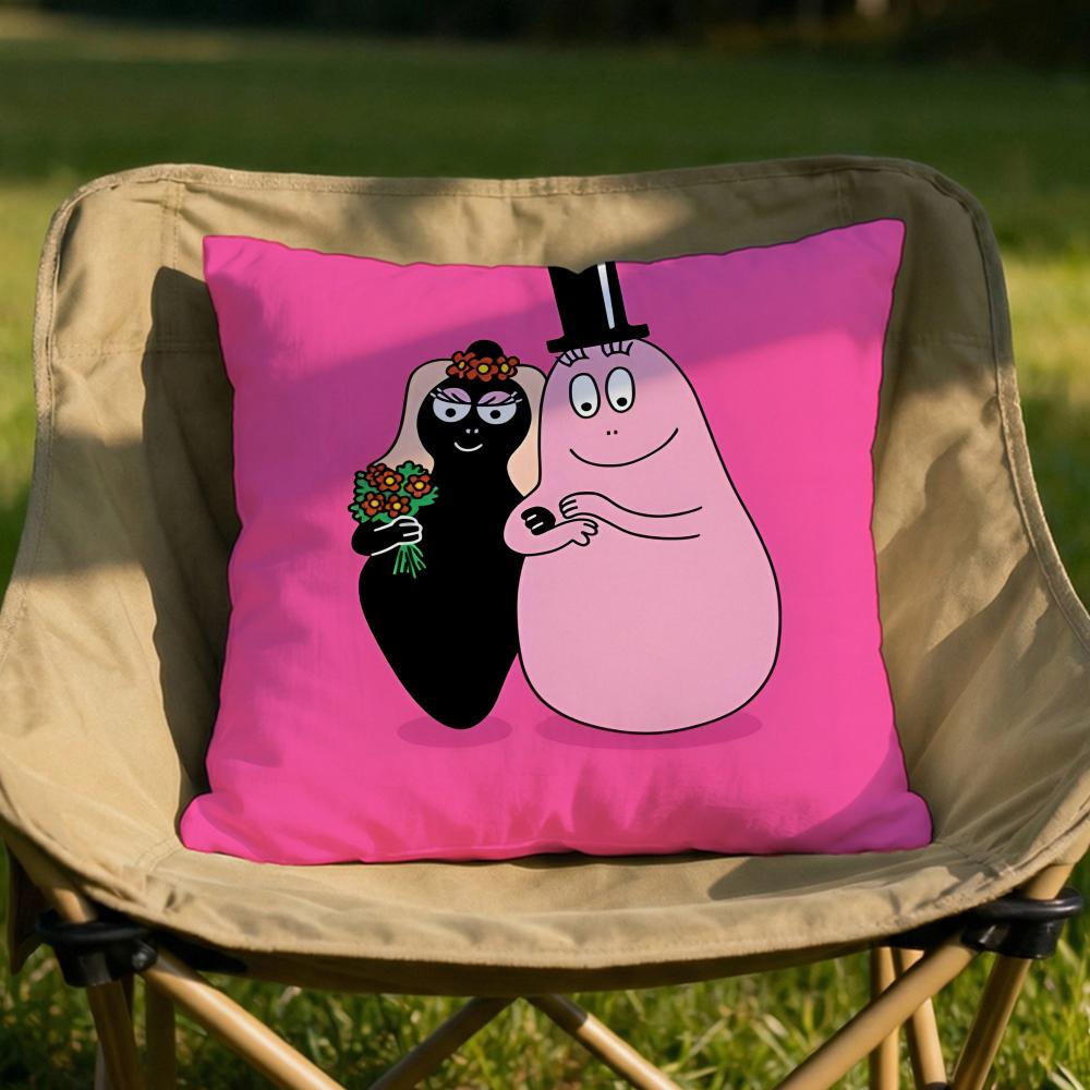 Cartoon BBarbapapa Cushion Cover Soft Reversible Durable Pillow Cover MultiScene Use for Home Car Daily Comfort