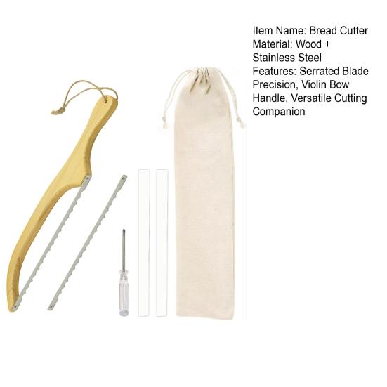 Хлеборезка с зубчатым лезвием из нержавеющей стали, деревянной ручкой, лучковая пила для хлеба, домашнего хлеба на закваске, рогалики, пищевая скрипичная лучковая пила для хлеба