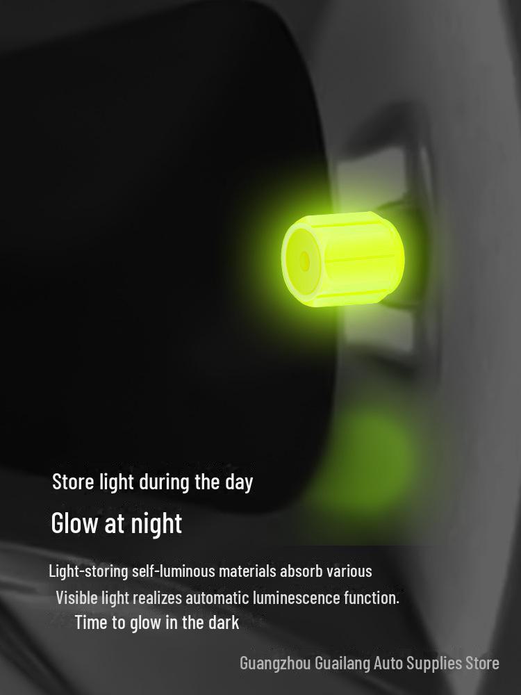 Разноцветные светящиеся колпачки для вентилей шин для автомобилей и мотоциклов