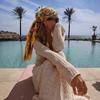 Floral Print Silk Imitation Scarves Thin Breathable Neck Scarf New Square Print Scarves  Head Wrap