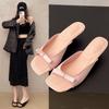 Internet Celebrity Outer Slippers Women's 2025 New Summer with Skirt French High-end Sense Heightened Small Sandals