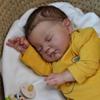 19 Inch Handmade 3D Painted Skin Reborn Doll August Soft Touch Cloth Body Rebirth Doll Cute Sleeping Simulation Doll Children Bedtime Playmate Toys