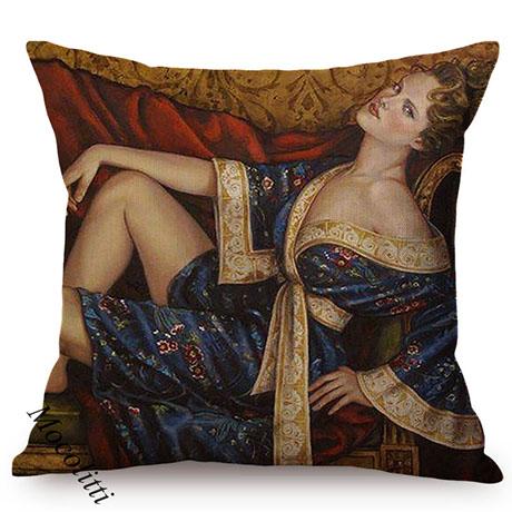 Ballet Girls Oil Painting Art Home Decoration Sofa Pillow Case Sexy Woman Portrait Impressionism Painting Style Cushion Cover