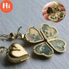 Hi Heart Clover Universal Copper Folding Fashion Necklace Gifts Album 4 Photos Wedding Locket Pendant