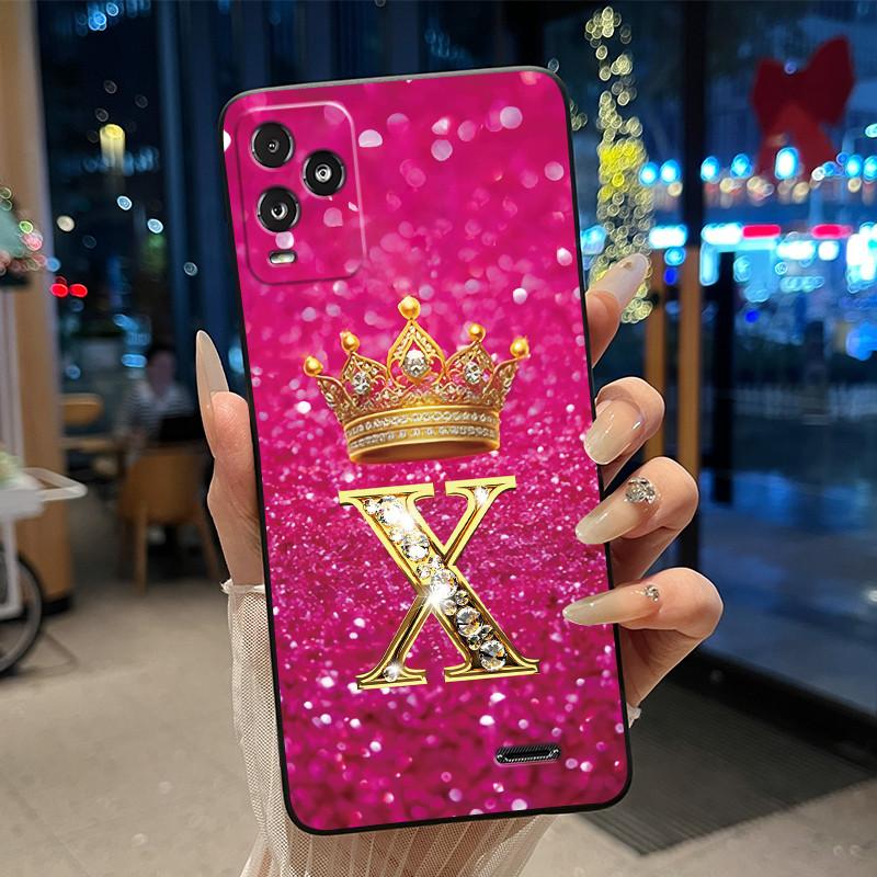 Crown Initial Letter Black Case For BLU View 5 Pro Protective Soft Silicone Shockproof Casing For BLU View 5 Pro Back Cover