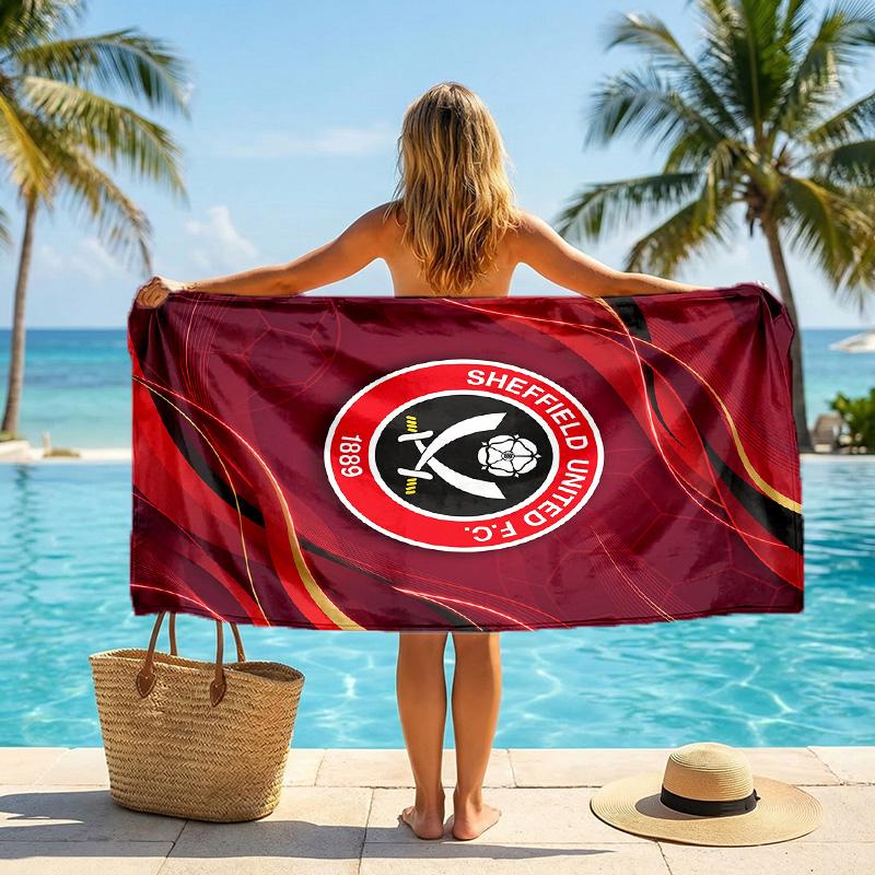 Sheffield United Football Beach Towel Soft Microfiber Summer Towel Quick Dry Absorbent Towel for Beach Swimming Pool Travel